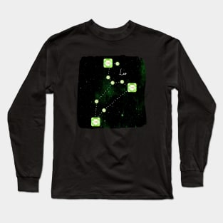 Leo Constellation in Peridot - Star Signs and Birth Stones Long Sleeve T-Shirt